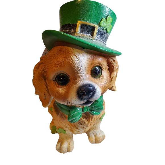St Patricks Day Dog Resin Figurine - 10" - Picture 1 of 6